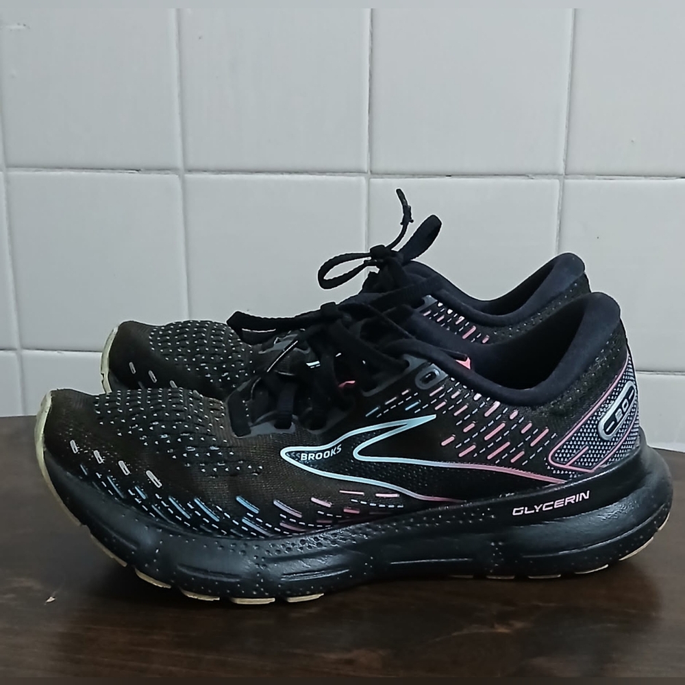 Brooks Glycerin 20 Womens Size 8.5 Med Black/Blue/Pink Running Shoes 120…